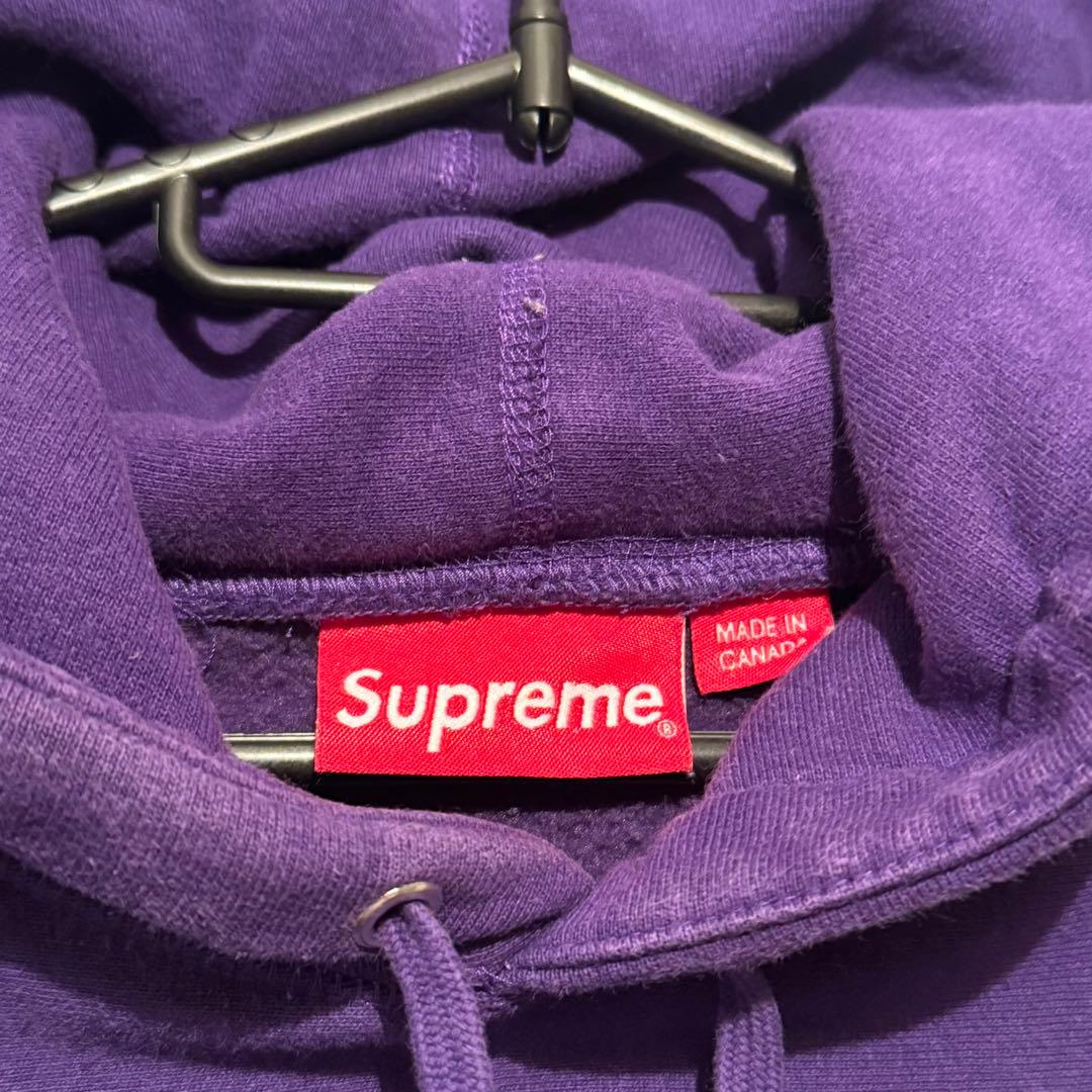 Supreme スモールロゴ パーカー フーディー Lサイズ パープル
