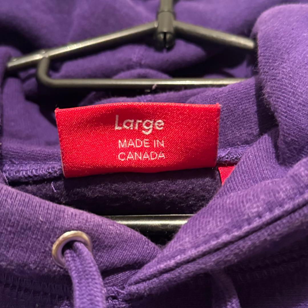 Supreme スモールロゴ パーカー フーディー Lサイズ パープル