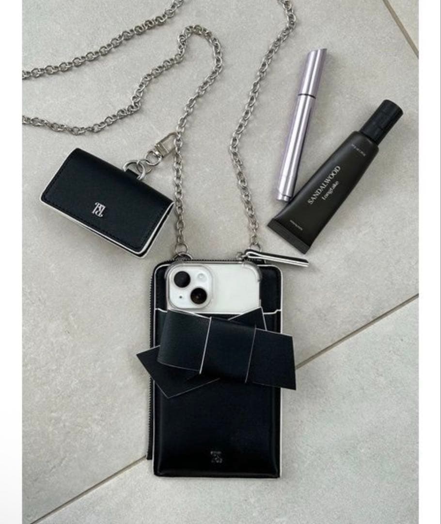 FRAY I.D ルエル リボンマルチショルダー スマホショルダー ブラック