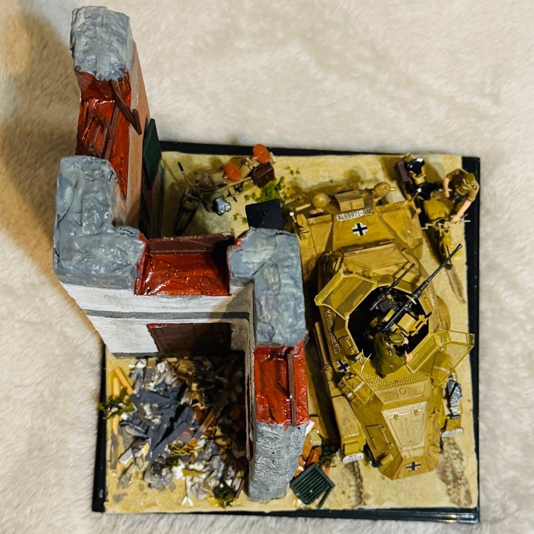 ドイツ軍偵察部隊 輪装甲偵察Sd.Kfz.222ジオラマ情景ジオラマセット