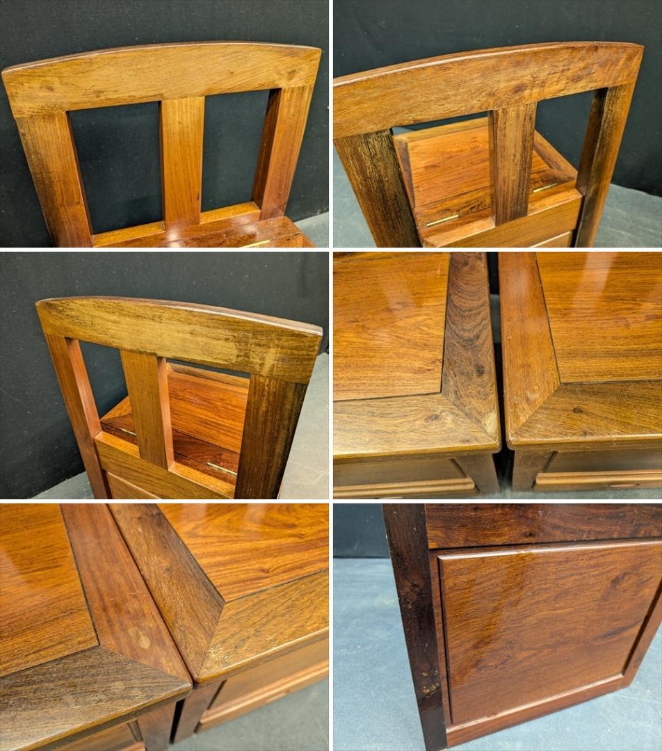 無垢　重厚　4点　囲炉裏ダイニング　食卓　火鉢　座卓　椅子　収納付き　ベンチ