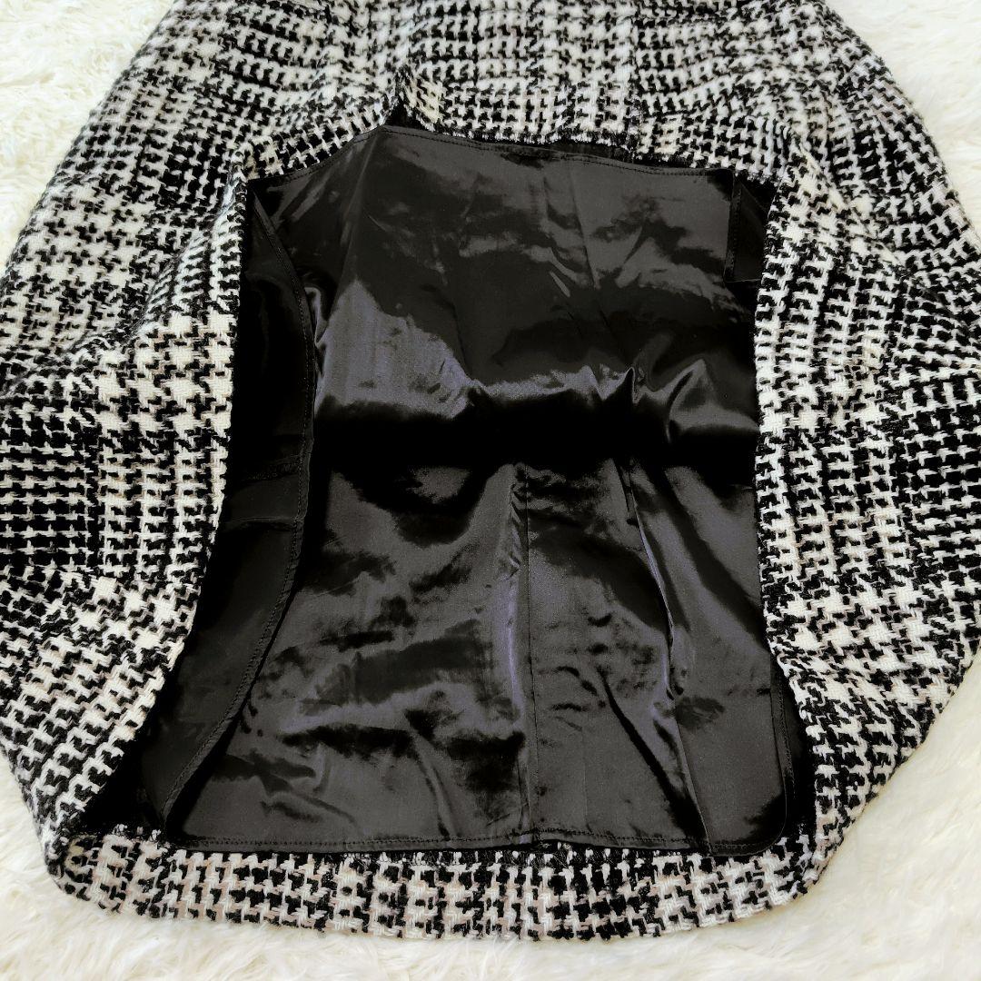 【未使用級】23区 46 大きいサイズ ファンシーツイード台形スカート 24AW