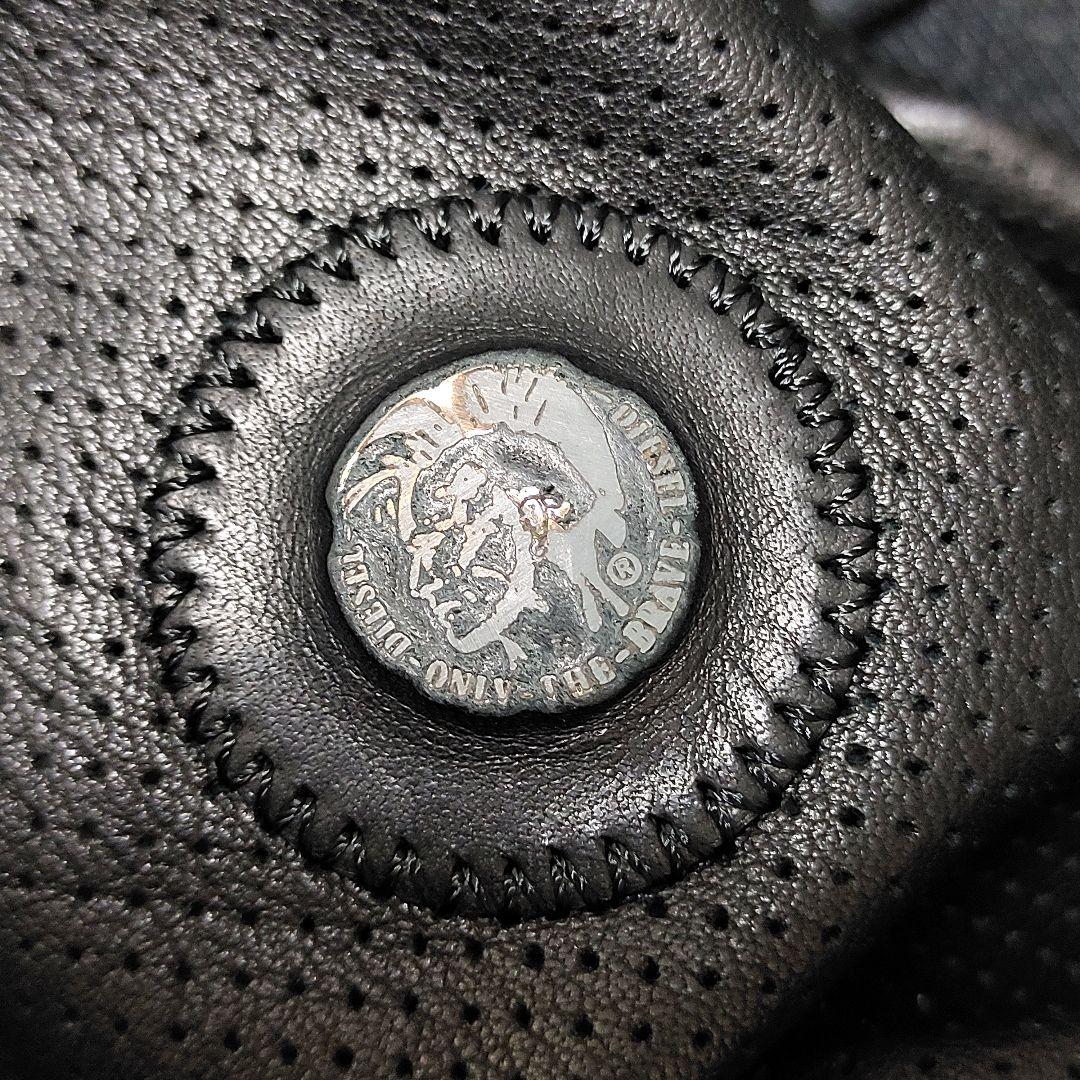 【超希少】DIESEL☆シープスキン　パンチングレザージャケット　M　黒　虎