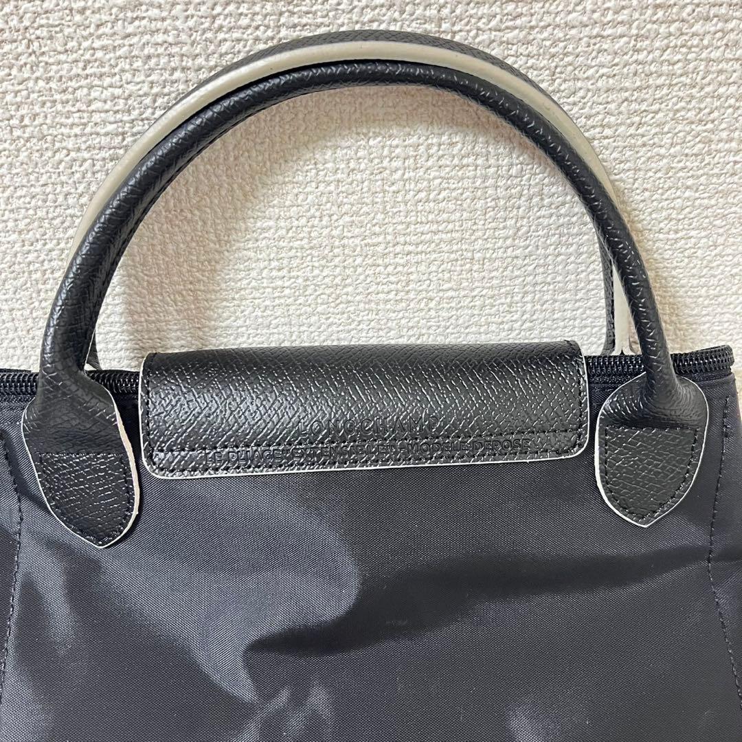 【新品】ロンシャン ル・プリアージュボストン黒、グレー(刺繍)