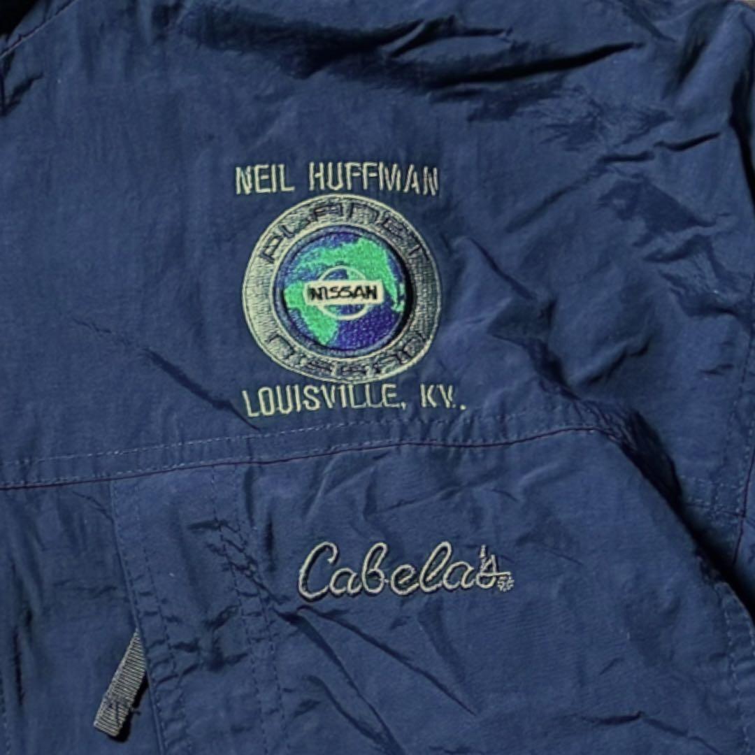 2246古着Cabela'sウォームアップジャケットNISSAN刺繍ドローコード