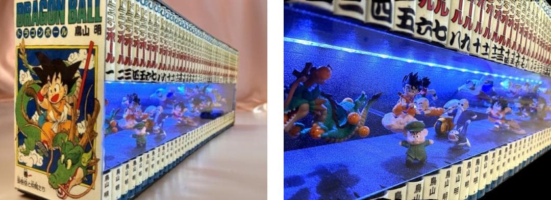 ドラゴンボール コミック 背表紙 フィギュアセット＋LEDディスプレイケース