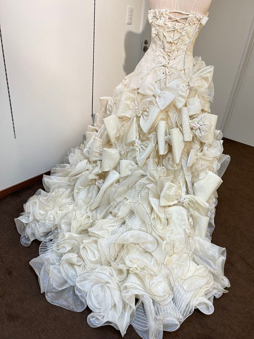 シュガーケイ KEI-0211 9-13T アイボリー フリルウェディングドレス