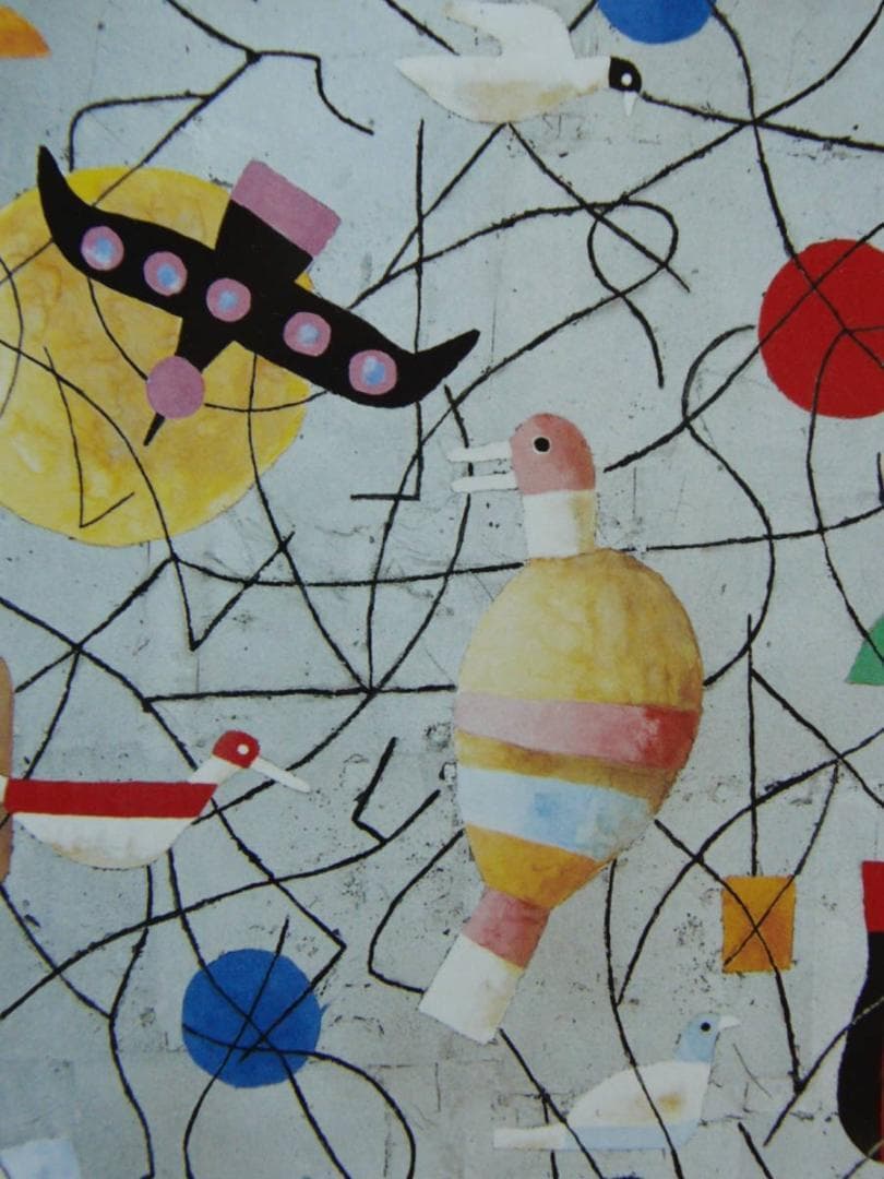 堀 文子、「天空に遊ぶ」、希少画集、額装画、日本製・新品額にて額装