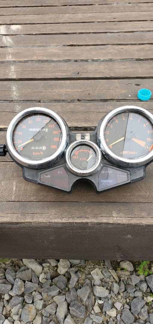 cbx400f メーター　200キロ