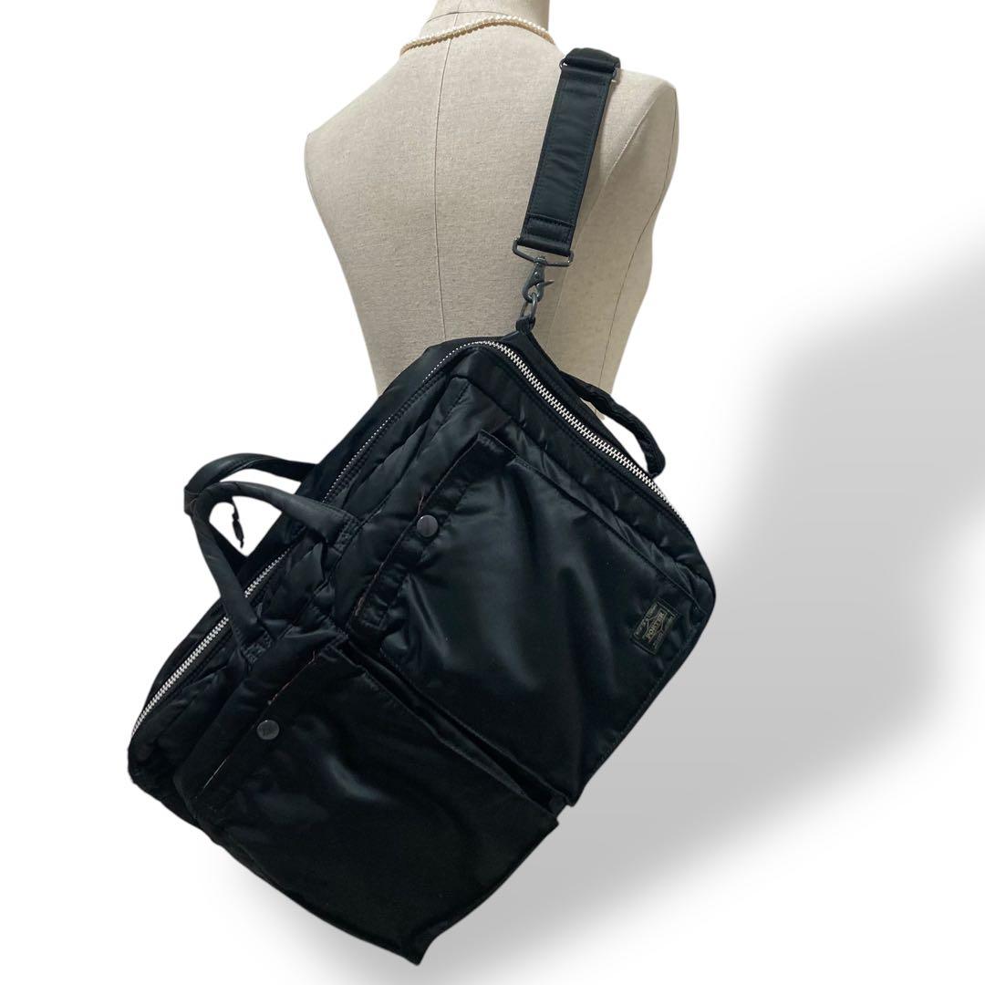 【美品】ポーター　タンカー　2way ビジネスバッグ　ショルダー　ナイロン　黒