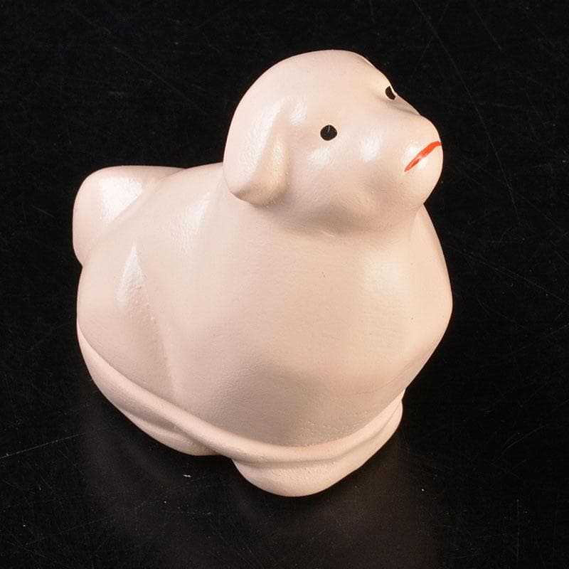 京焼　清水焼　錦染造　干支　戌　香合　藪内流　椅々斎花押　書付箱　V　6861