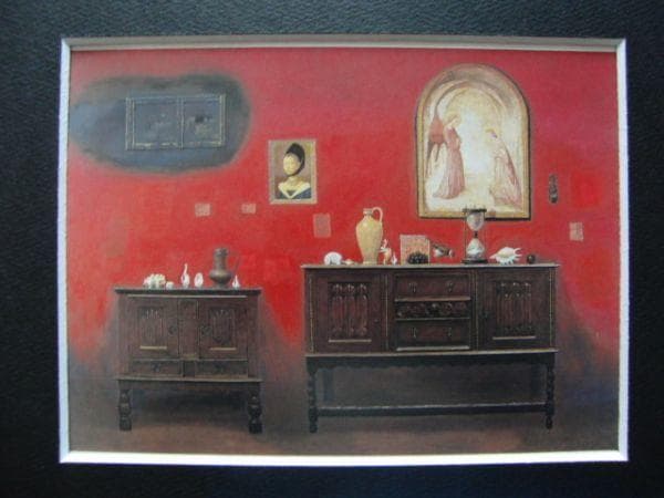 芝田 耕 【或る日の画室】 希少画集画、状態良好、新品高級額装付