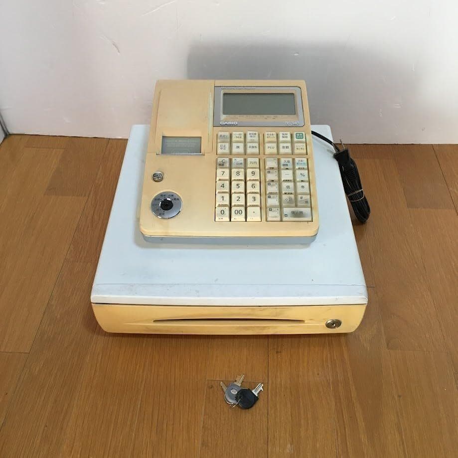 【AJ】カシオ TE-340WE レジスター 10部門 ドロア分離型