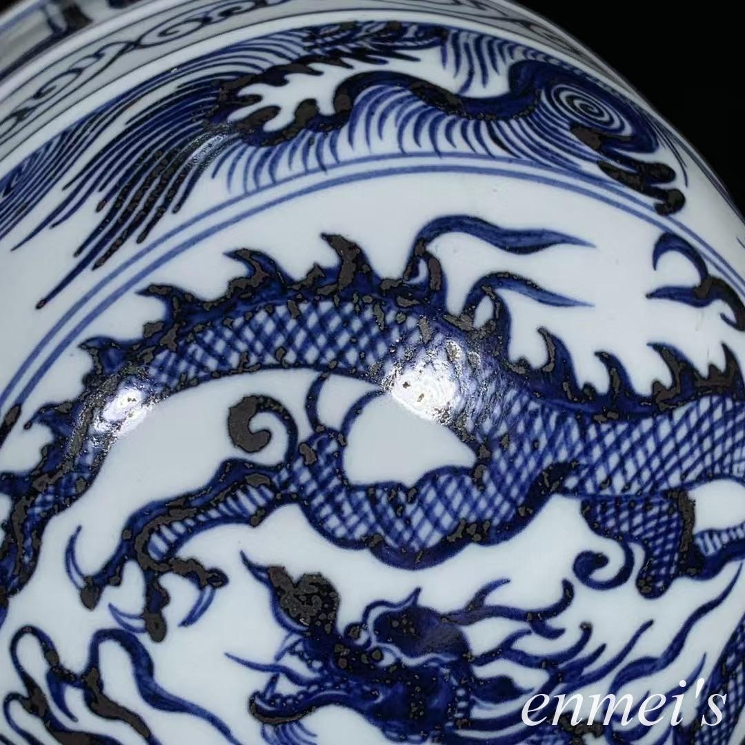 中国古美術✦元代青花龍紋モンゴル包✦文房具・純手描き・細工・置物・陶芸・案頭