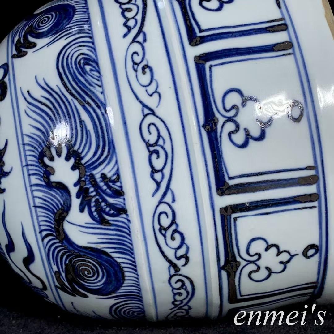 中国古美術✦元代青花龍紋モンゴル包✦文房具・純手描き・細工・置物・陶芸・案頭