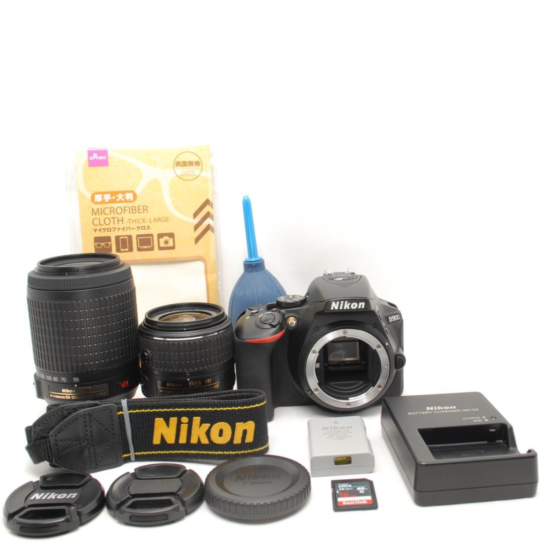 ☘️高画質✨自撮り楽々✨Wi-Fi搭載☘️Nikon D5600 望遠ダブル