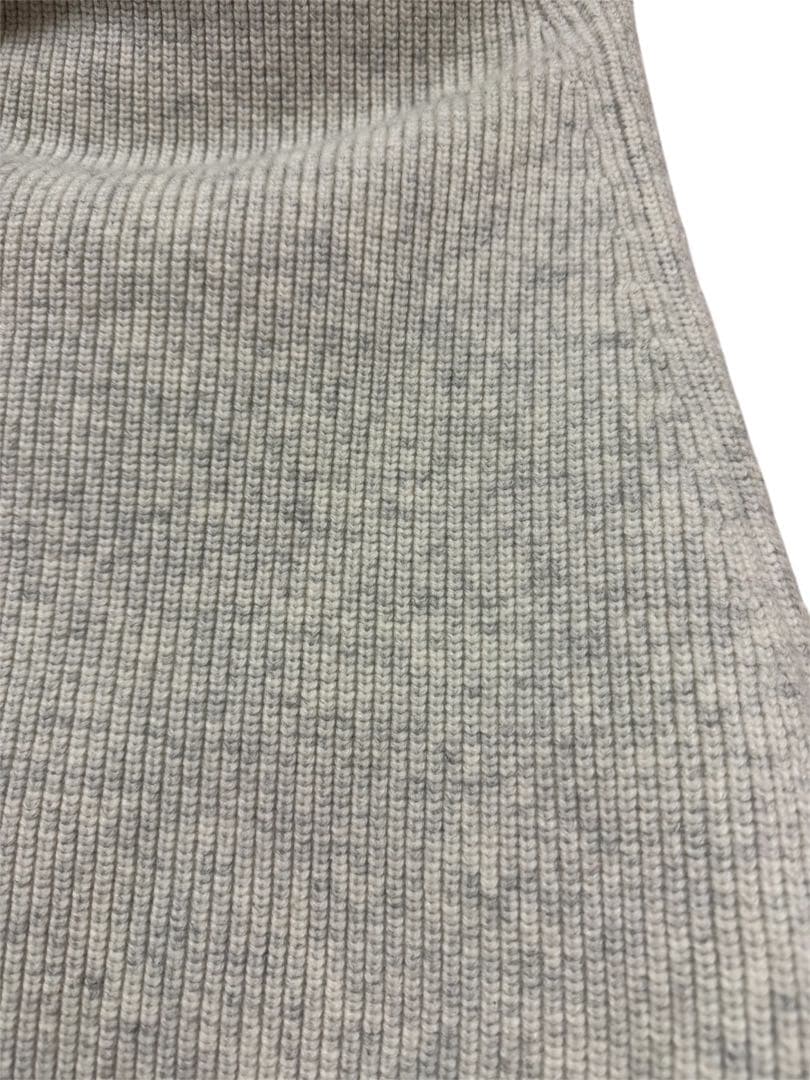 美品 APstudio カシミヤ混 リブニットケープネック ウォーマー　ホワイト