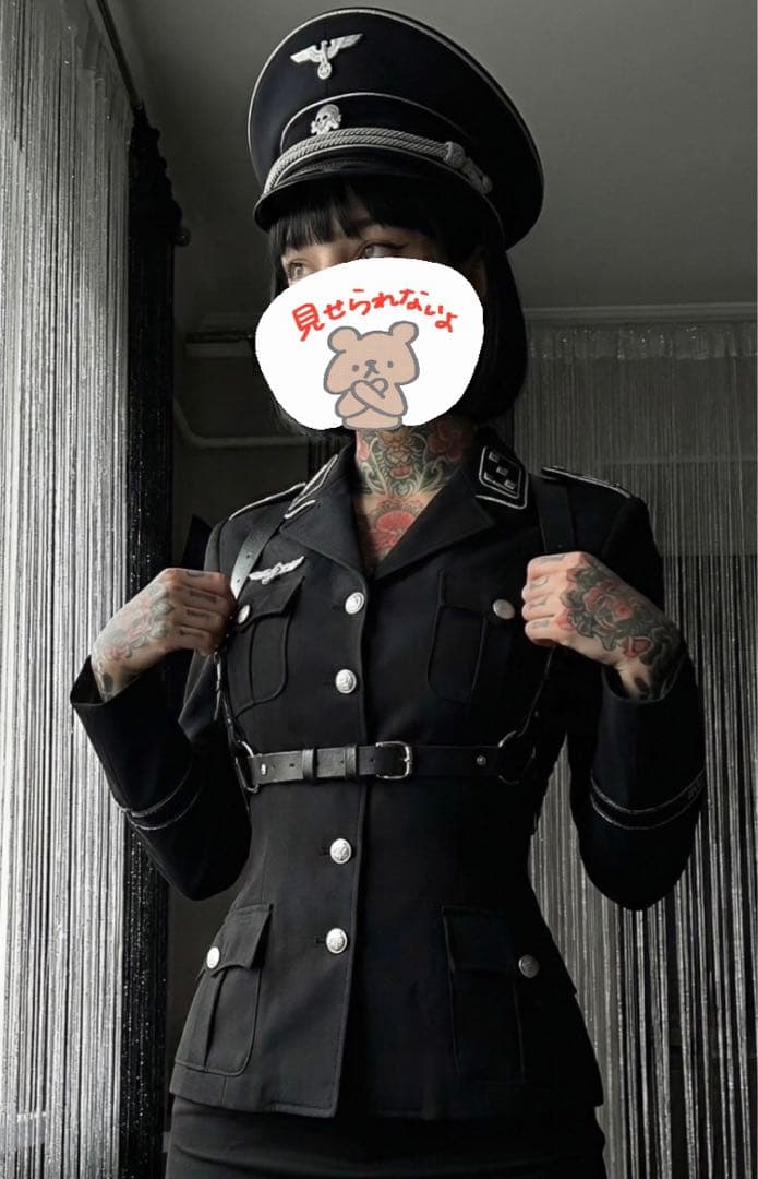 軍帽　エレル 黒帽子　ドイツ軍イメージコスプレ