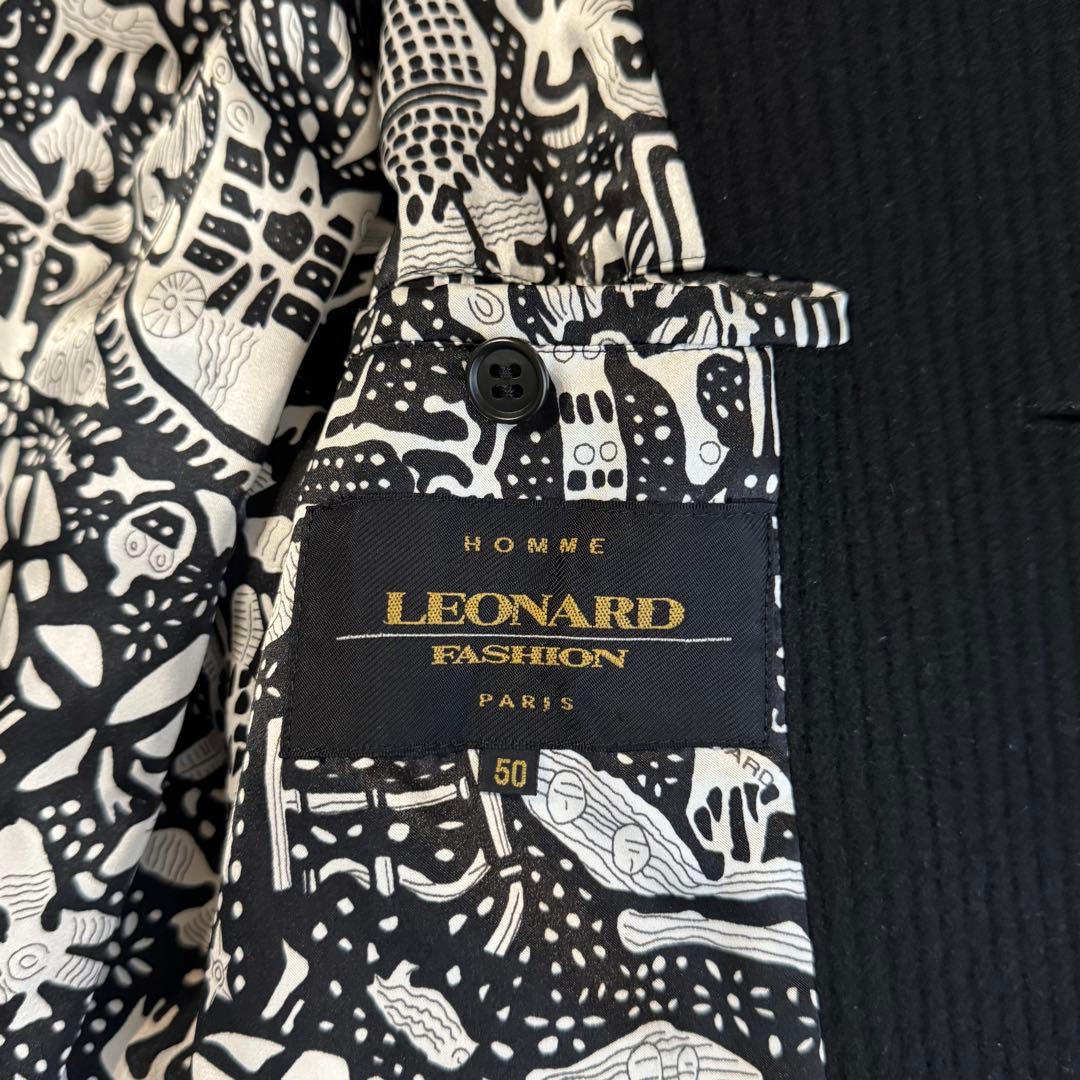 【美品】レオナール　カシミヤ100％　ロングコート　襟ボア　サイズ50