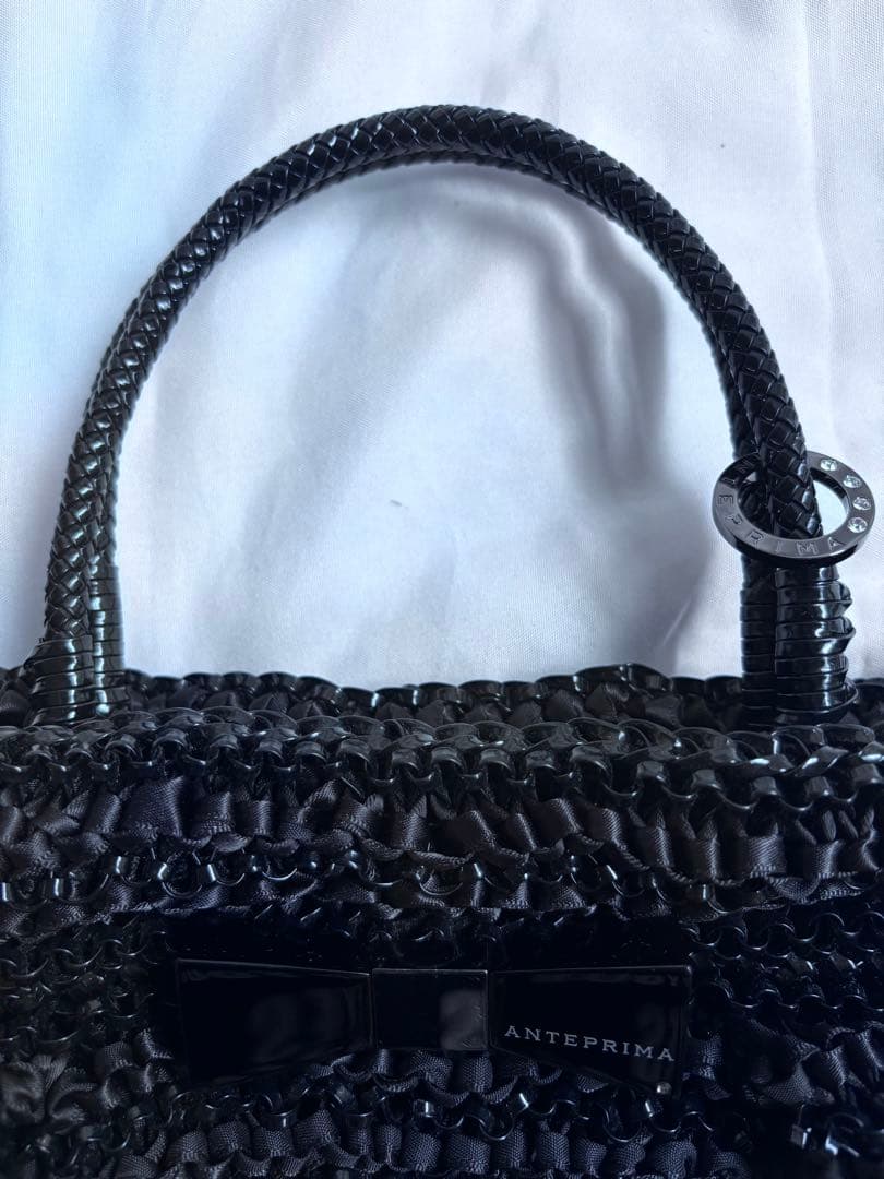 【美品】✨アンテプリマ ワイヤーバッグ　ブラック　リボン