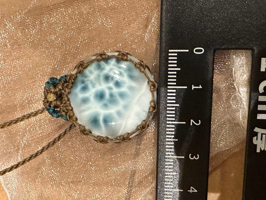 専用　ラリマー　マクラメ　ネックレス　ペンダント　天然石　ストーン