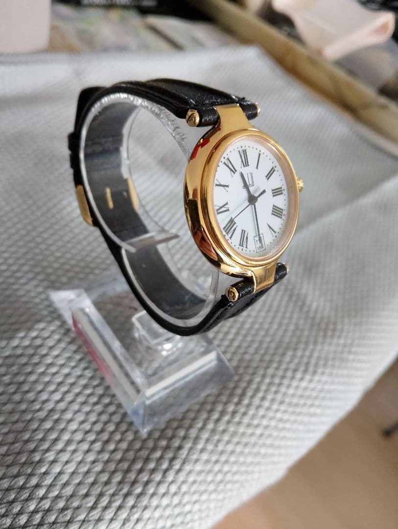 Dunhill ダンヒル　メンズ腕時計 クォーツ　純正ベルト　電池新品　稼働品