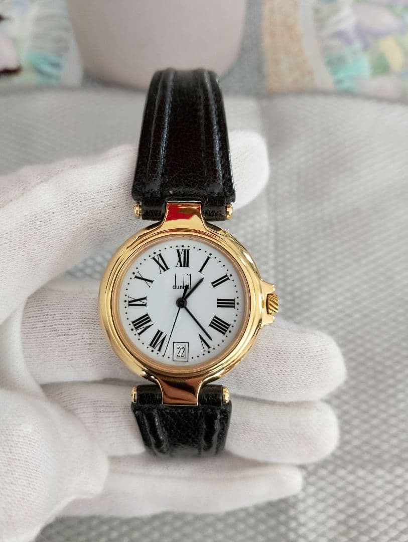 Dunhill ダンヒル　メンズ腕時計 クォーツ　純正ベルト　電池新品　稼働品