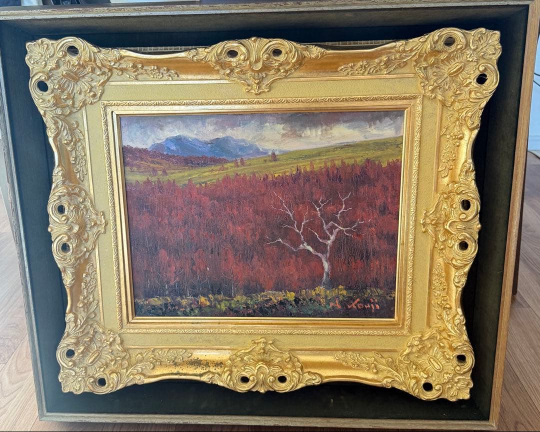 真作　中野耕治　秋の風景 F6サイズ油彩画 送料込み1/21