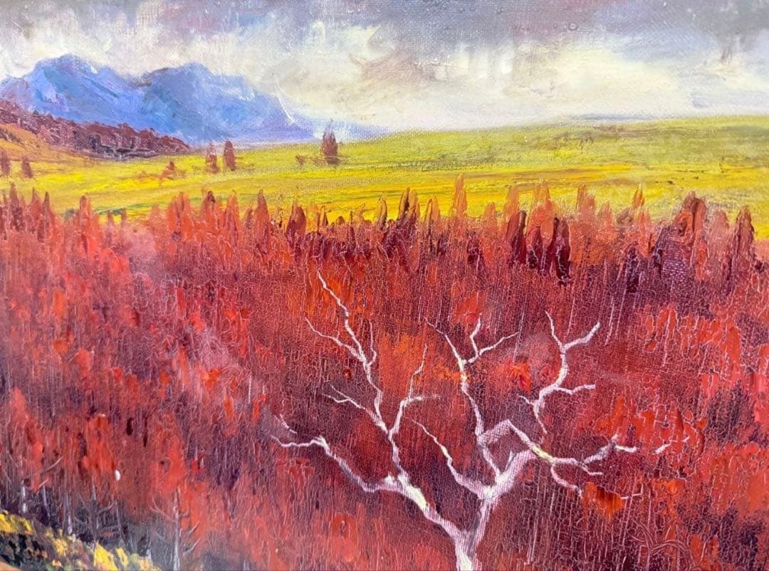 真作　中野耕治　秋の風景 F6サイズ油彩画 送料込み1/21