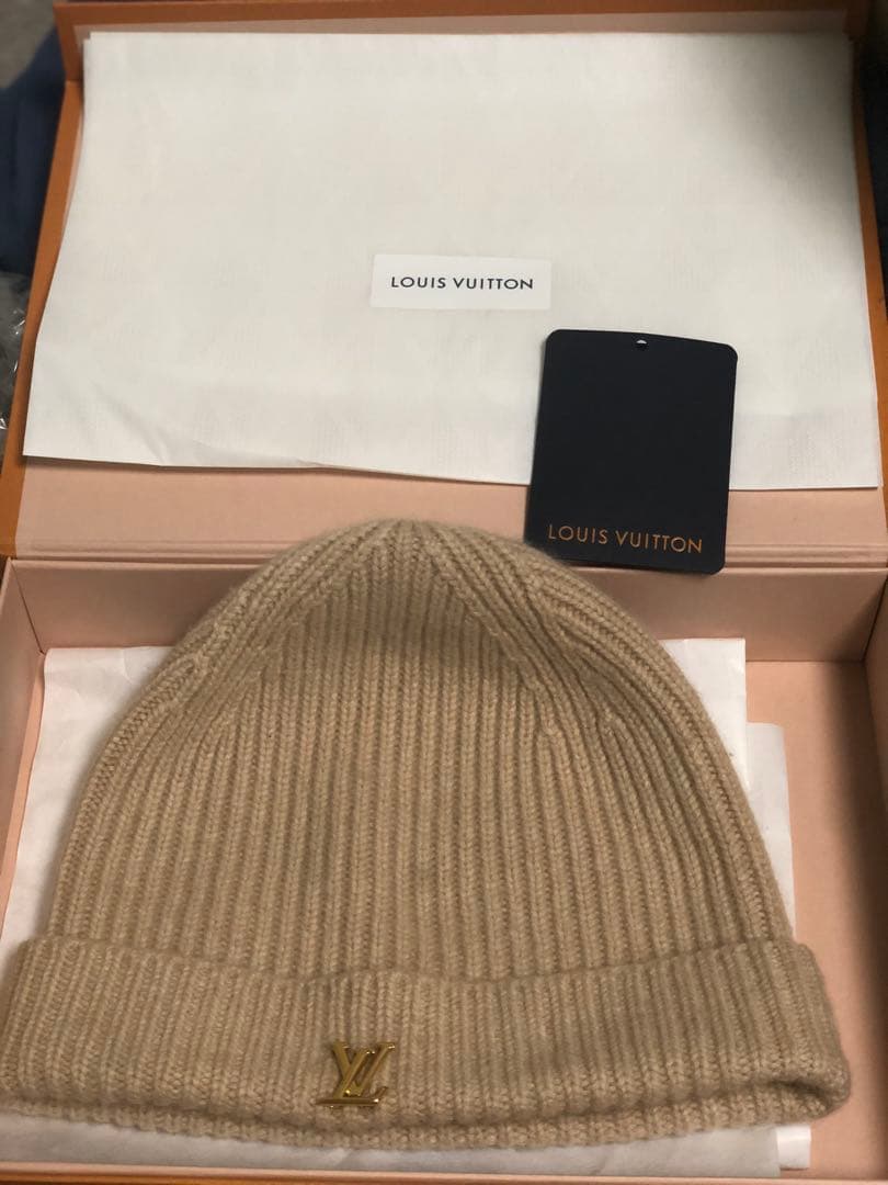 ❗️毎日〜1000円値下げ❗️ヴィトン LV スパーク ニット帽 カシミア ベージュ