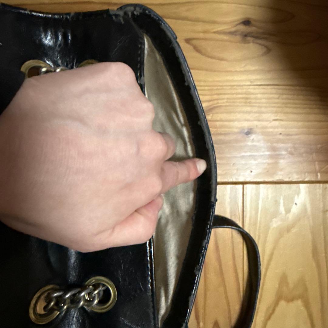 Gucci ブラック レザー ショルダーバッグ