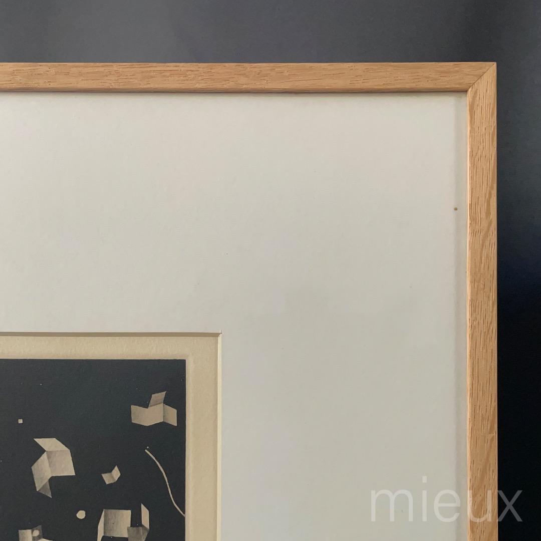 中林忠良「Position 黒の方位」エッチング 額付 サイン入り 中古