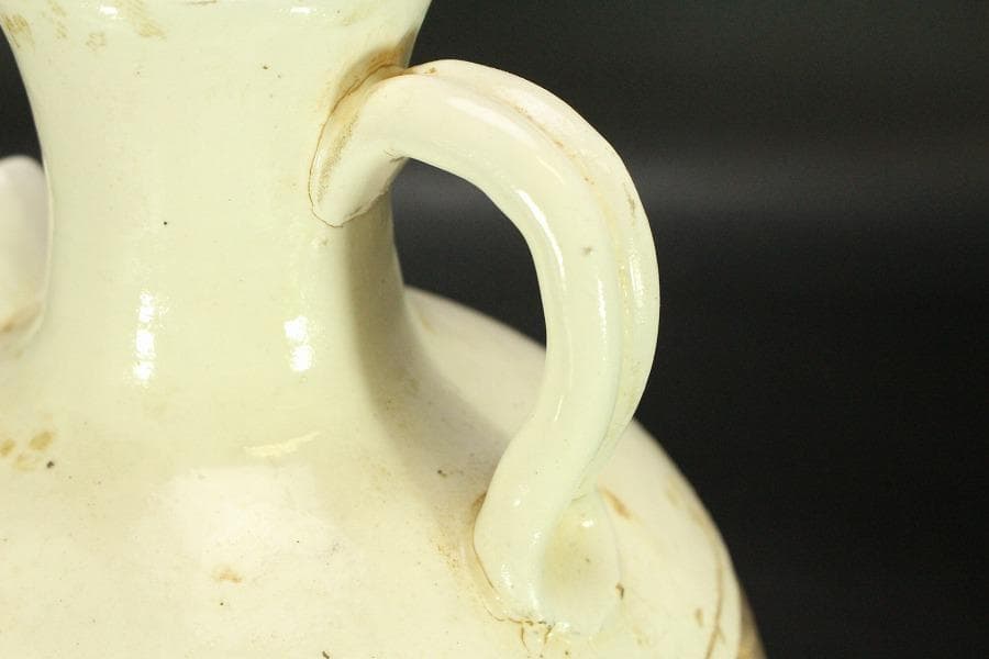 中国美術 磁州窯 十世紀後半 白磁掻落鳳紋水注 瓶 高23cm (LC248)