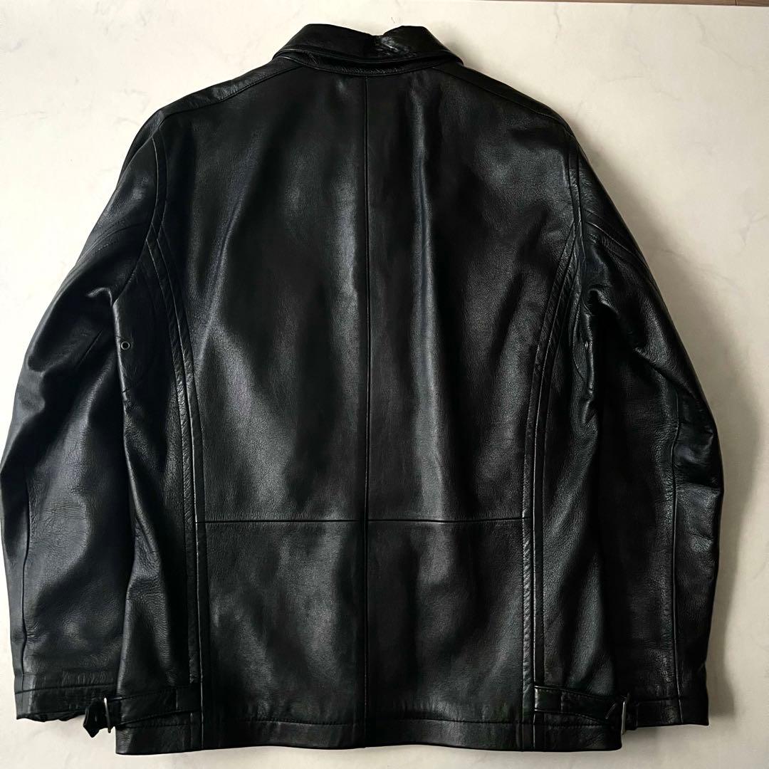 希少 ヴァレンティノガラヴァーニ レザージャケット 羊革 ブラック 黒 48 L