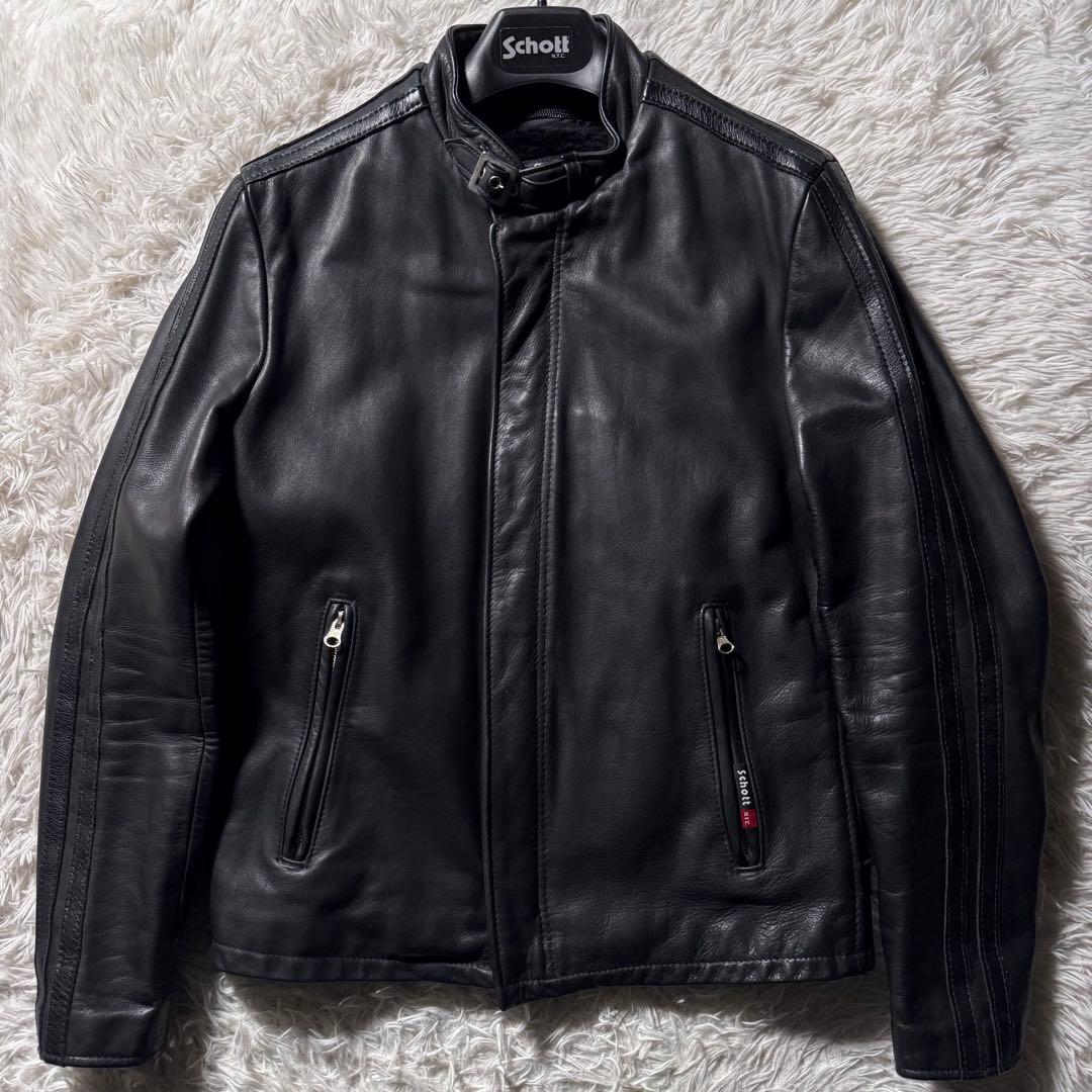 美品/激レア✨schott ライダースジャケット　147 本革　ブラック　38