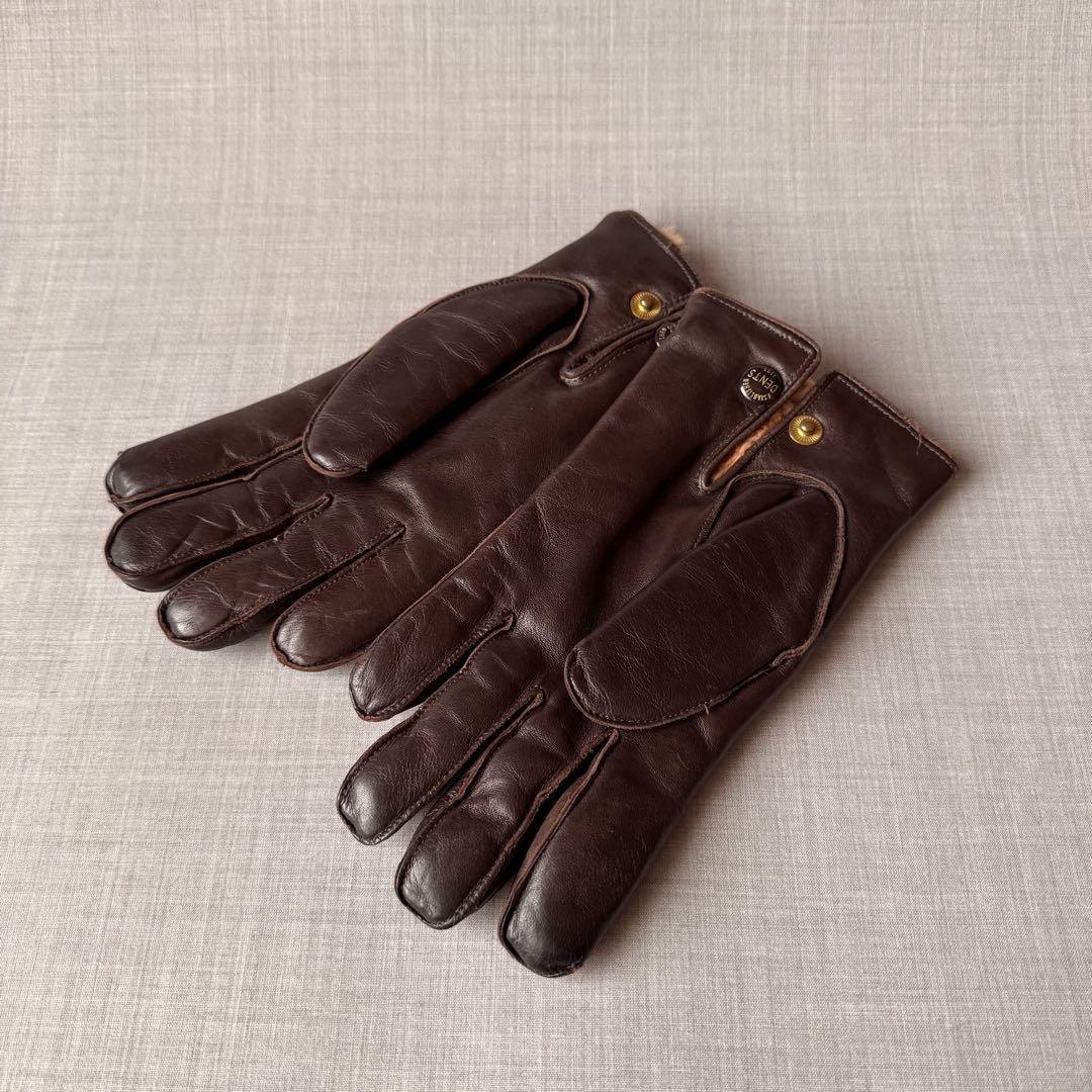 DENTS デンツ 内ファー レザーグローブ ブラウン