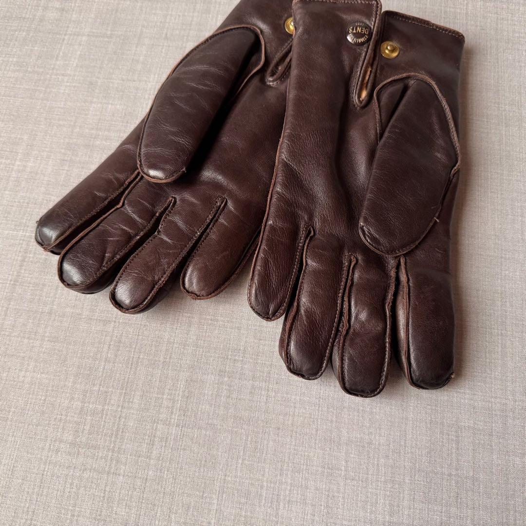 DENTS デンツ 内ファー レザーグローブ ブラウン
