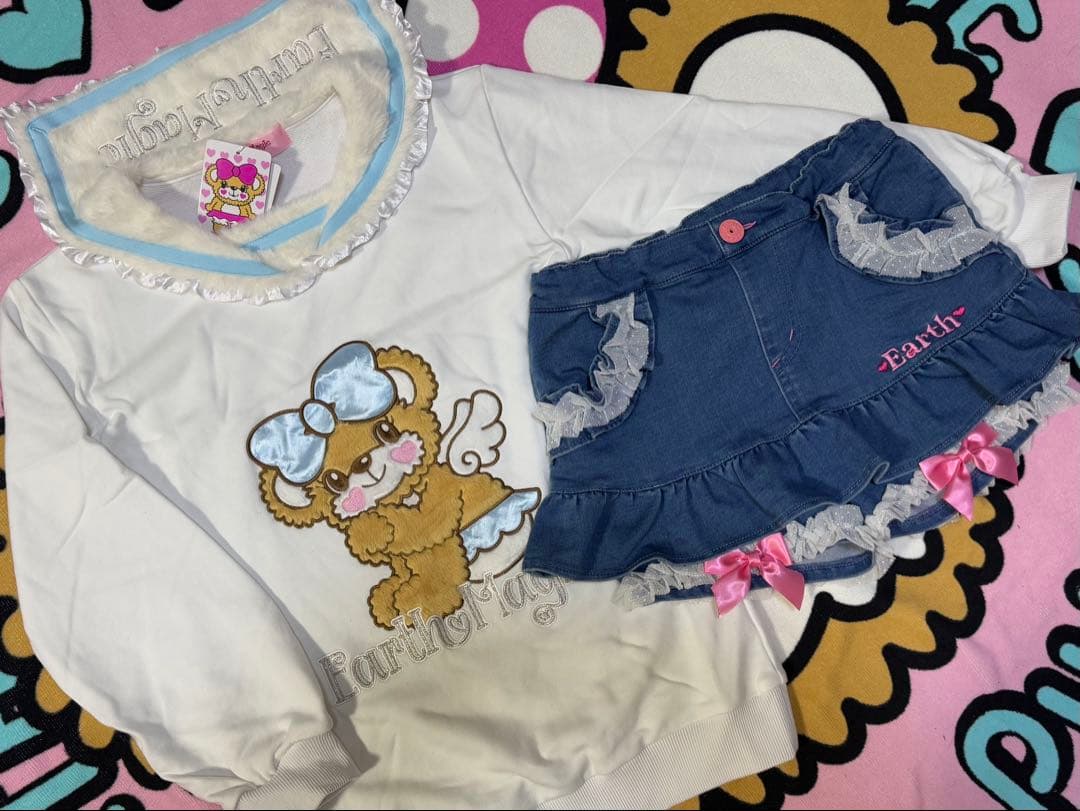 アースマジック 新品 セーラートレーナー・デニムスカパン 140せんち