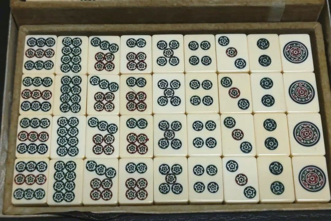 麻雀牌 セット 竹牌 手彫 最高級牌 天然素材 アンティーク レトロ