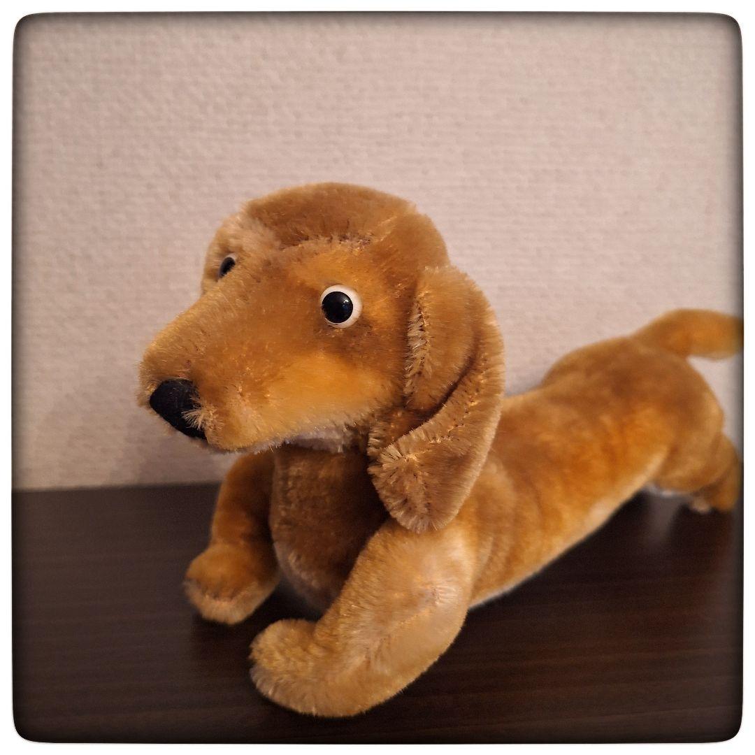 【ポンチ目 犬 ダックスフント】20cm フランス 犬 ヴィンテージ 茶色