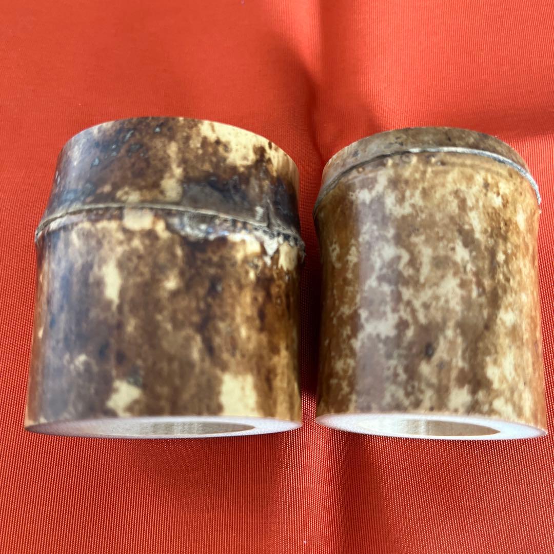 茶道具　竹蓋置一双　紹当師　柳生芳徳寺住職(橋本紹尚) 美品