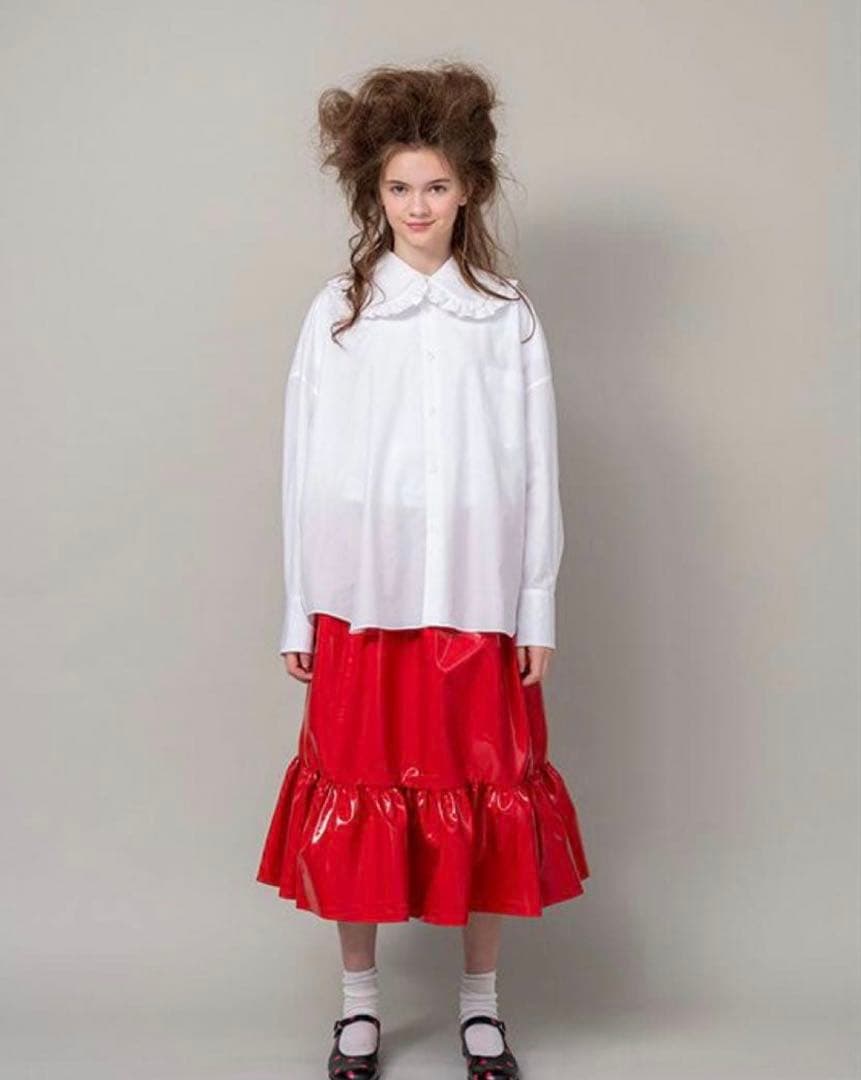 コムデギャルソンガール　希少赤エナメルスカート