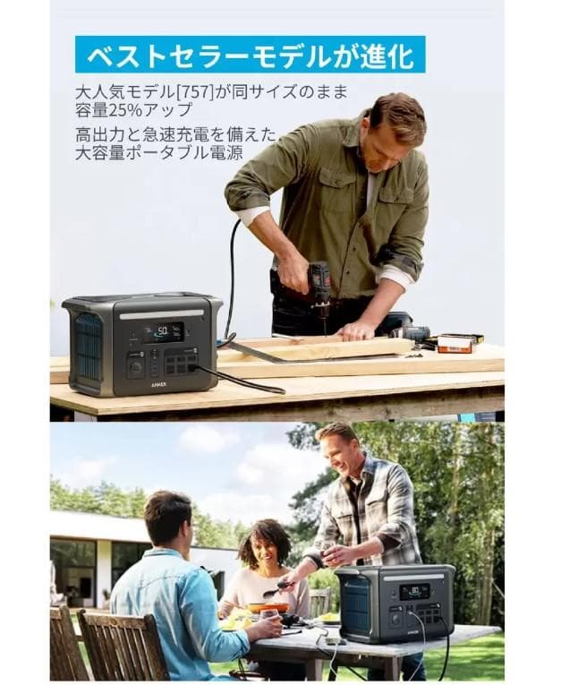 Anker アンカー Solix F1500 ポータブル電源 A1772511,