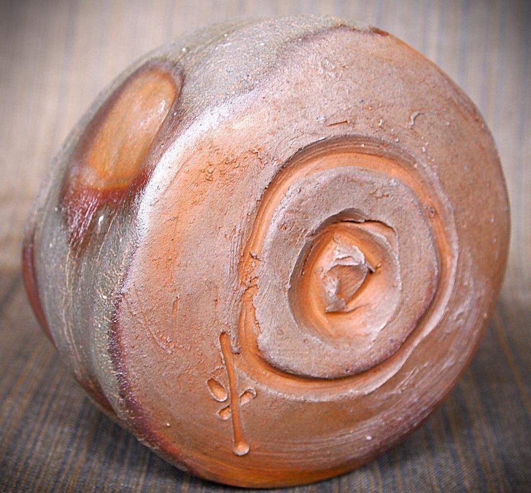 人気作家★中村和樹【師：中村真・中村六郎】★備前【窯変】茶碗A★共箱・布