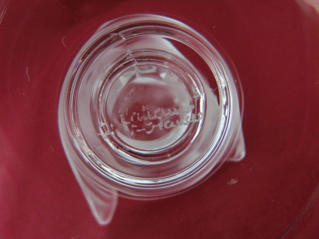 『LALIQUE』クリスタルガラス・リングトレイ雀