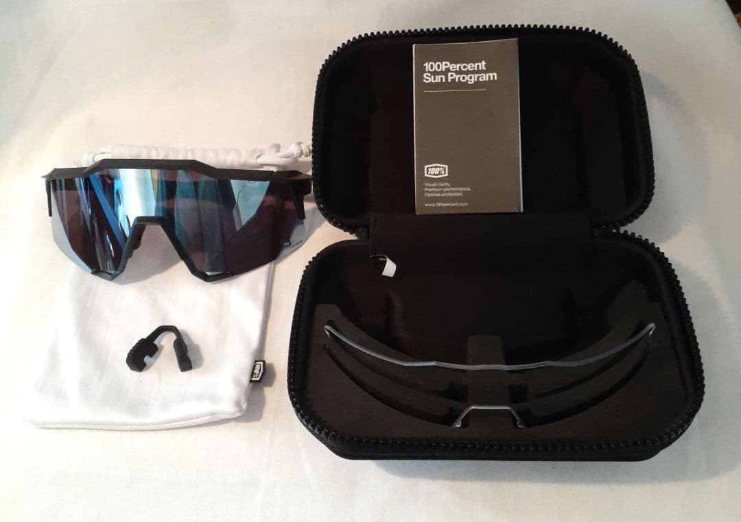 100% SPEEDCRAFT ブラック ブルー ワンハンドレッド サングラス