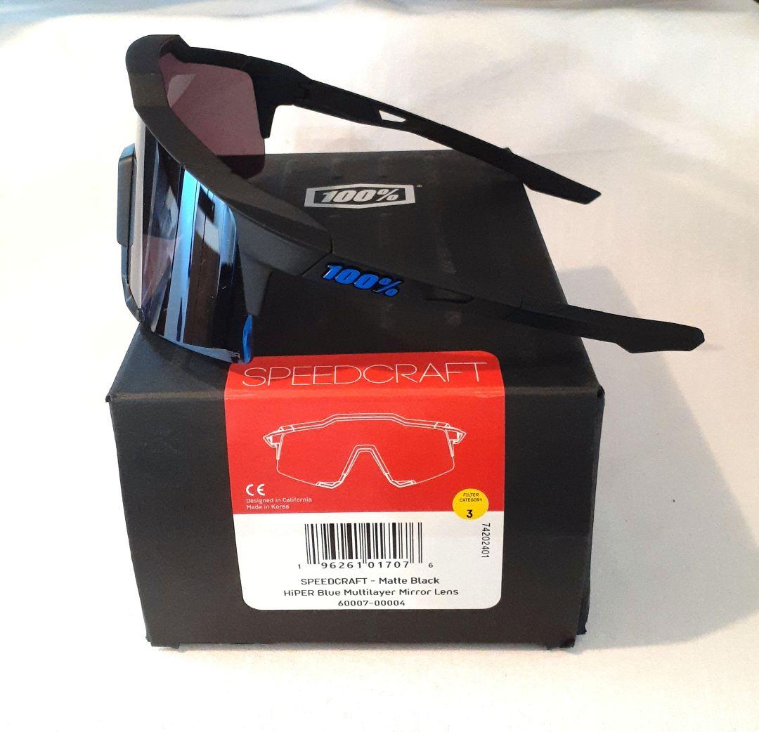 100% SPEEDCRAFT ブラック ブルー ワンハンドレッド サングラス