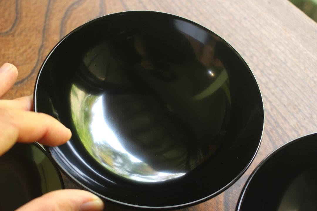 デッドストック！端正な黒漆に極上蘭蒔絵の美しいお椀2点（検輪島塗蒔絵椀雑煮椀