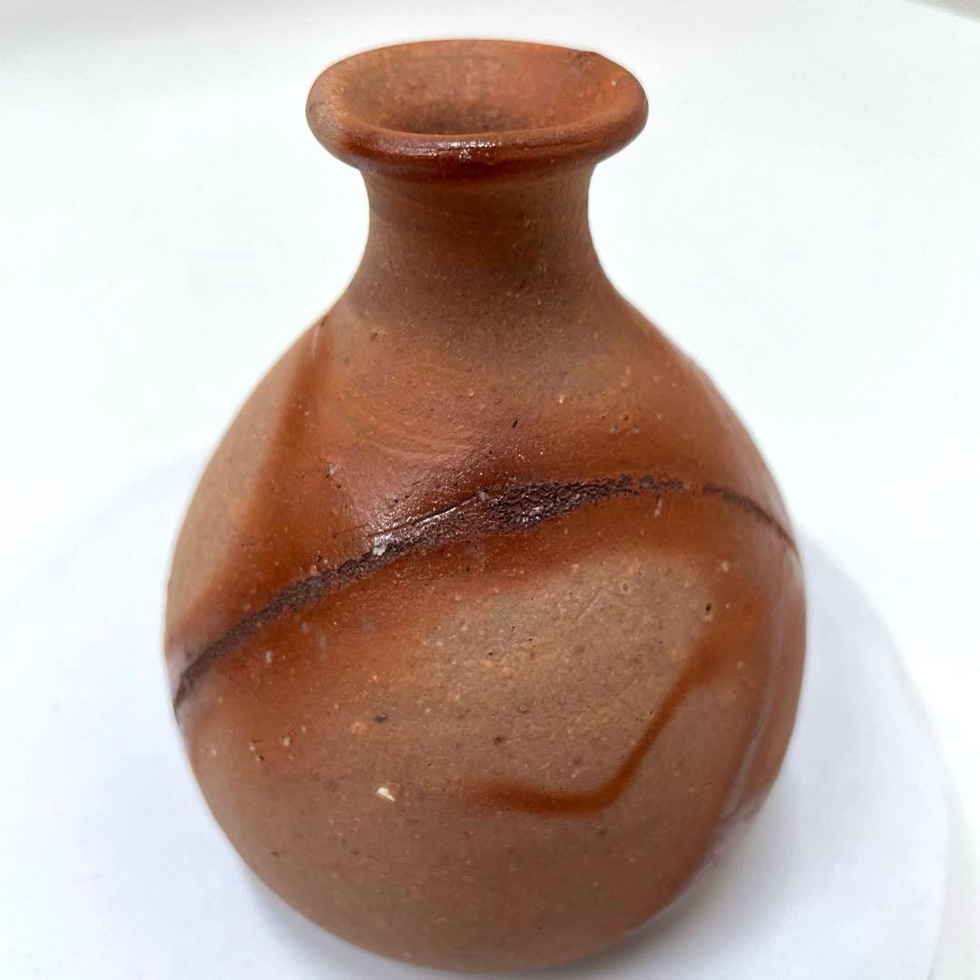 #XG251 陶芸家・酒器・備前焼・伊勢崎紳・緋襷・徳利・共箱・栞付