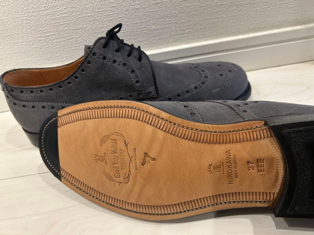 未使用品　スコッチグレイン 27.0cm EEE グレー　ウィングチップ